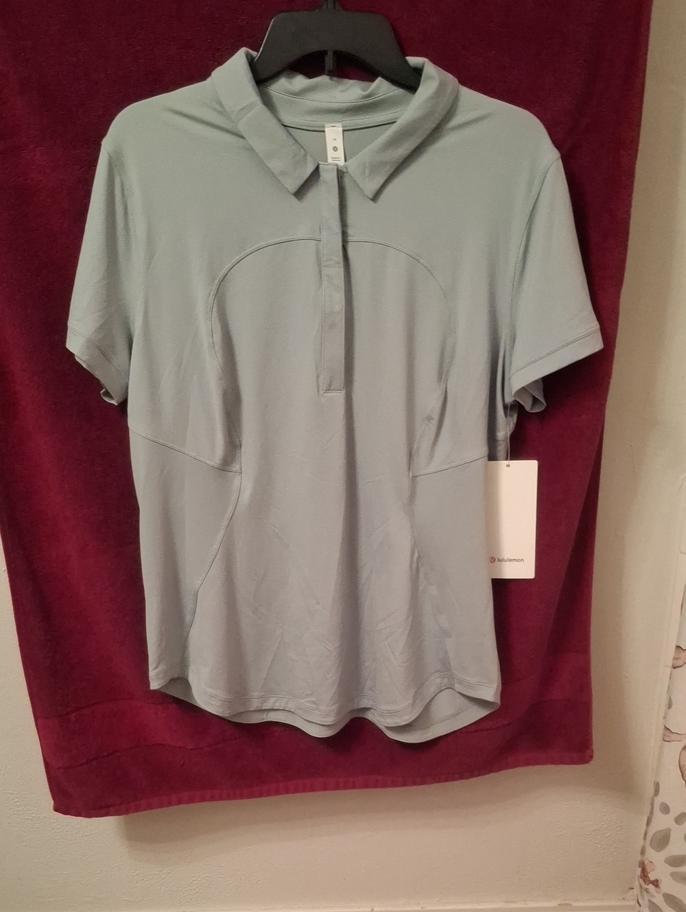Lululemon Quick-Drying Short Sleeve Polo Blue Size 14